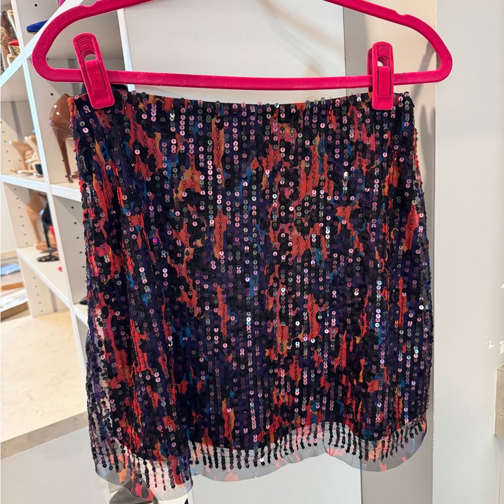 French Connection Inari Embellished A-Line Mini Skirt.
